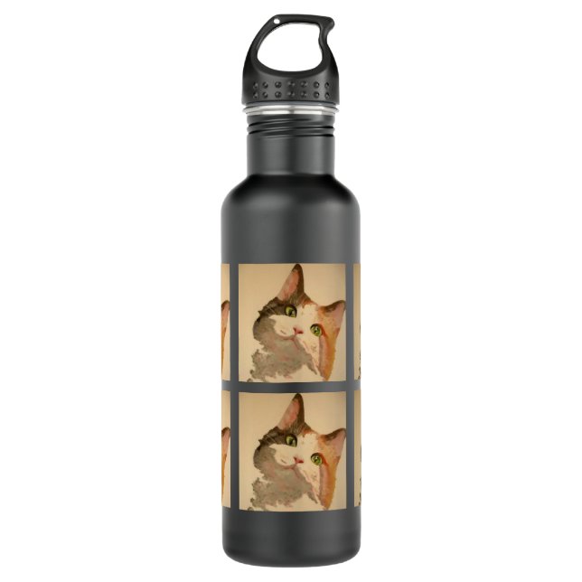 I'm All Ears: Calico Cat Portrait 710 Ml Water Bottle (Front)