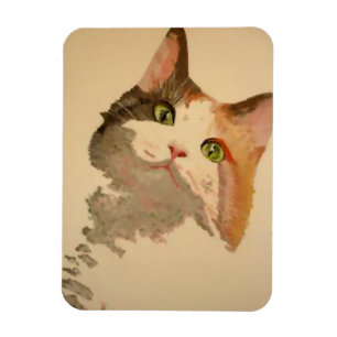 I'm All Ears: Calico Cat Portrait Magnet