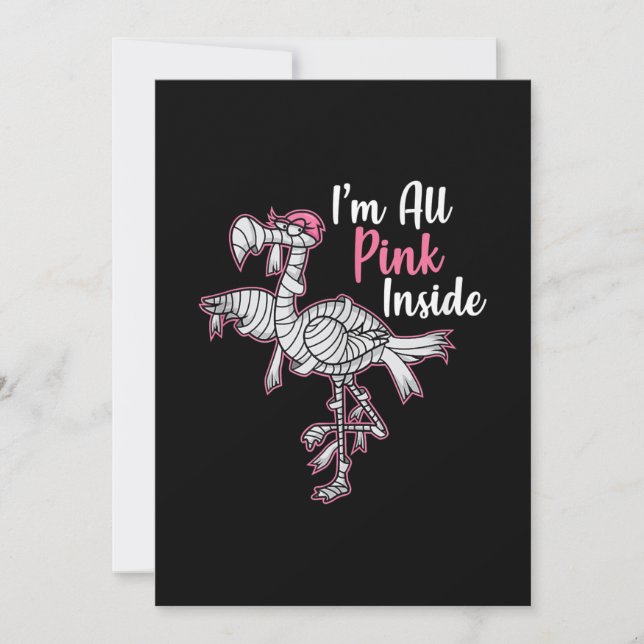 Im All Pink Inside Funny Halloween Flamingo Gift Save The Date (Front)