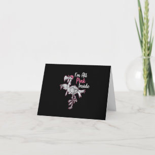 Im All Pink Inside Funny Halloween Flamingo Gift Thank You Card