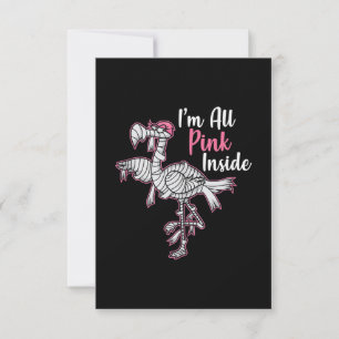 Im All Pink Inside Funny Halloween Flamingo Gift Thank You Card