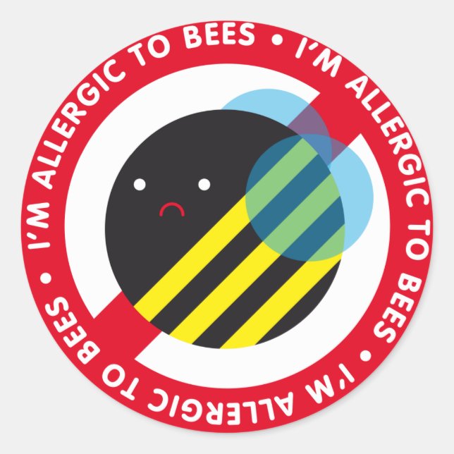 I'm allergic to bees! classic round sticker (Front)