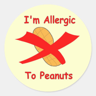 I'm Allergic to Peanuts Stickers yellow