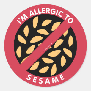 I'm Allergic To Sesame Seeds Allergy Symbol Kids Classic Round Sticker