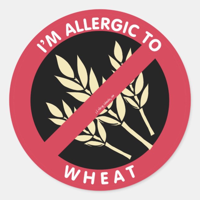 I'm Allergic To Wheat Kids Allergy Symbol Classic Round Sticker (Front)