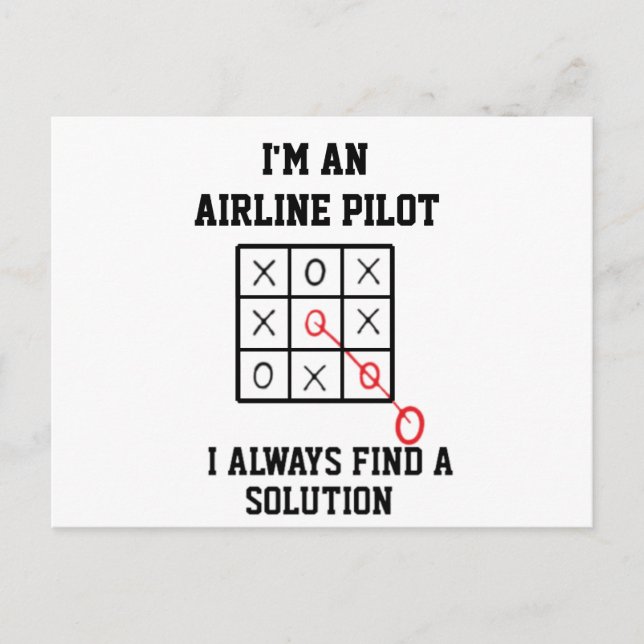 Im An Airline Pilot I Always Find A Solution Postcard (Front)