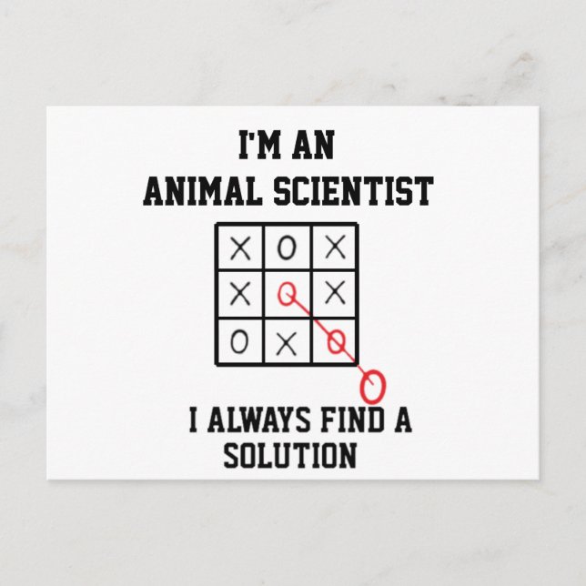 Im An Animal Scientist I Always Find A Solution Postcard (Front)