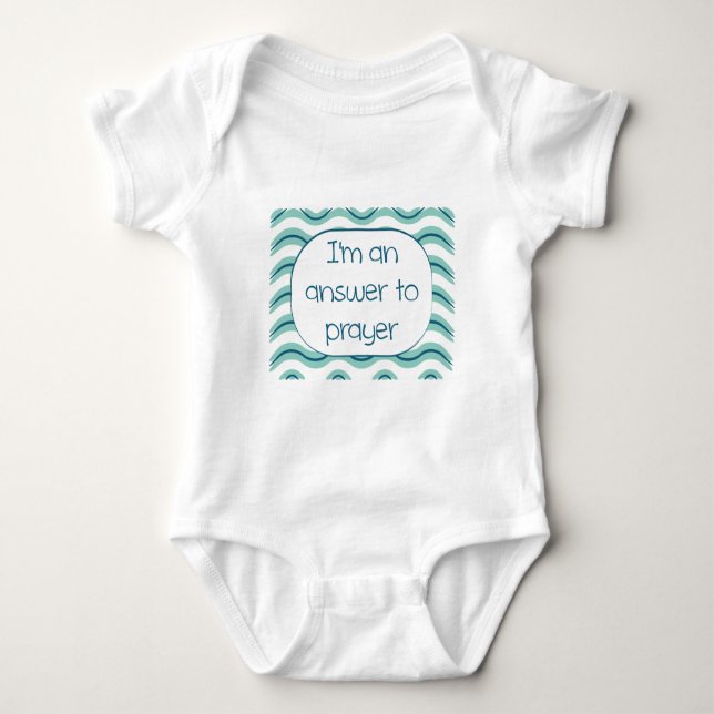 I'm An Answer To Prayer (boy) Baby Bodysuit (Front)