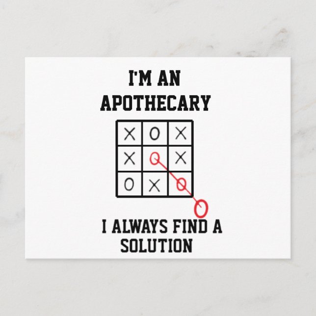 Im An Apothecary I Always Find A Solution Postcard (Front)