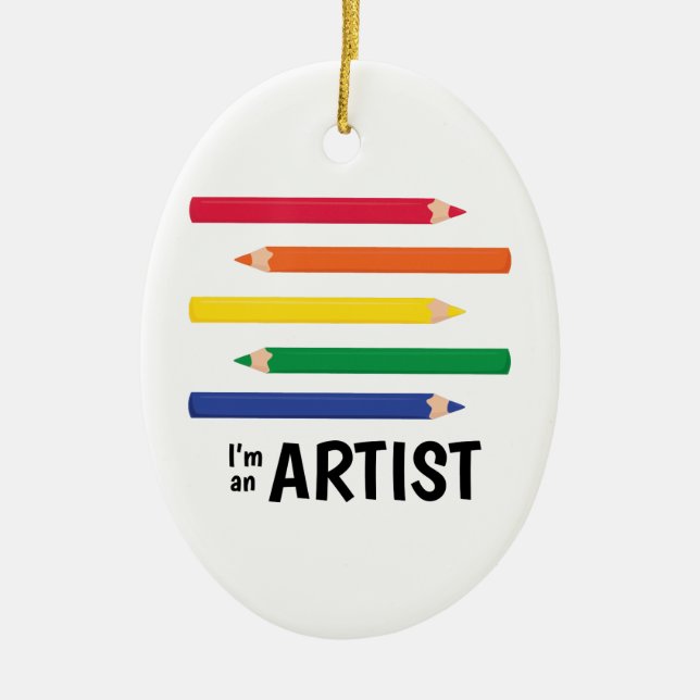 Im an Artist Ceramic Tree Decoration (Front)