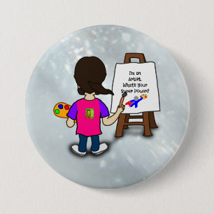 I'm an artist, colorful design, 7.5 cm round badge