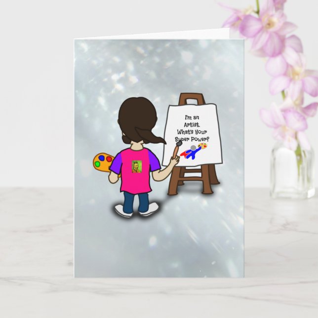 I'm an artist, colorful design, card (Orchid)