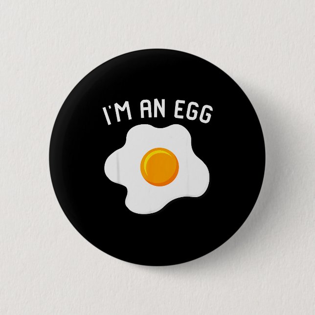 I'm An Egg Costume Funny Halloween Present Fried E 6 Cm Round Badge (Front)