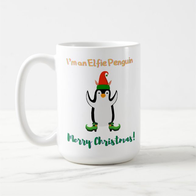 I'm an Elfie Penguin Christmas Sweatshirt Coffee Mug (Left)