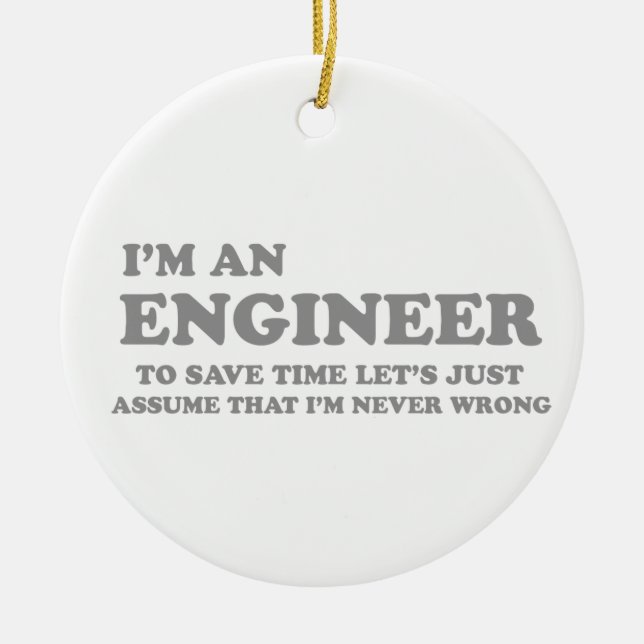 I'm an Engineer Ceramic Tree Decoration (Front)
