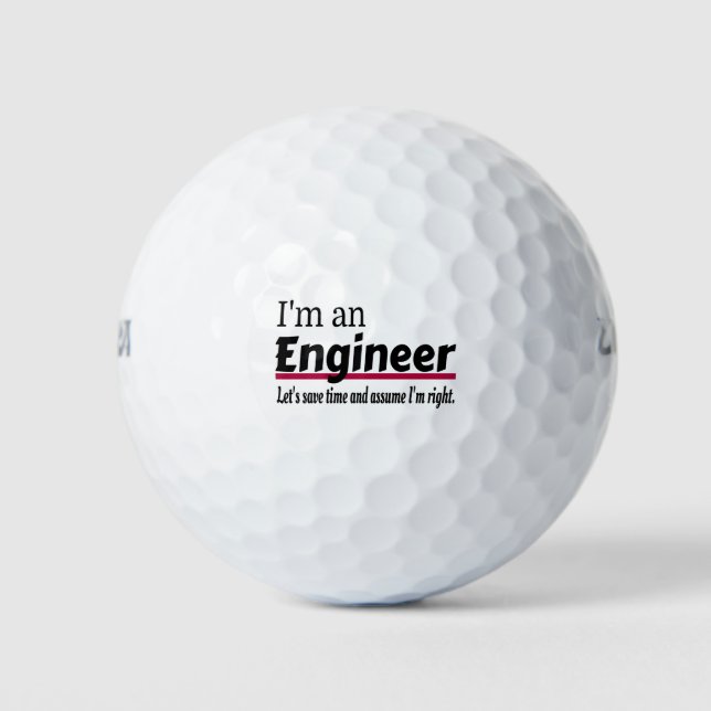 I'm an ENGINEER Funny Novelty Golf Balls (Front)