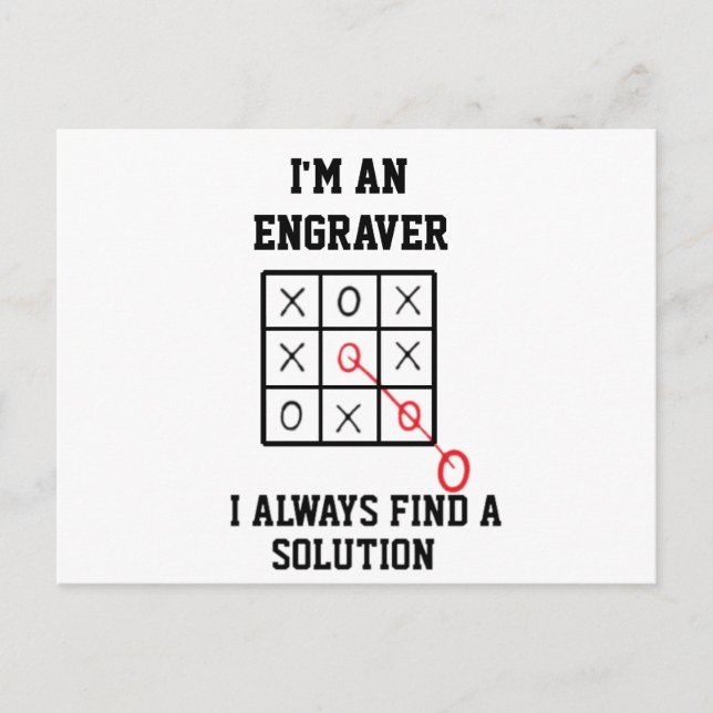 Im An Engraver I Always Find A Solution  Postcard (Front)