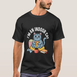 I'm an Indoor Cat Funny Cat Pizza Love Popcorn Gam T-Shirt
