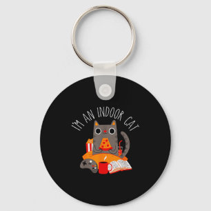 I'm An Indoor Cat Funny Reading Coffee Gaming Cat  Key Ring