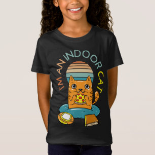 I'm An Indoor Cat Funny Reading Pizza Gaming Cat P T-Shirt