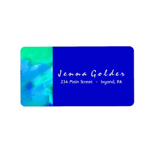 I'M AQUA WATERCOLOR Bat Mitzvah Return Address Address Label