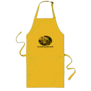 I'm As Busy As A Bee Can Be (Bee On White Flower) Long Apron