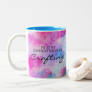 I'm At My Happiest When I'm Crafting Two-Tone Coffee Mug