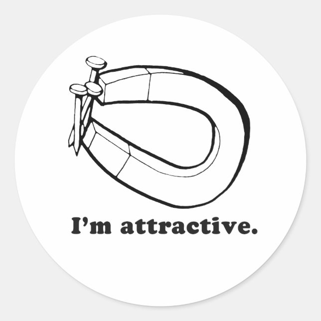 I'M ATTRACTIVE CLASSIC ROUND STICKER (Front)