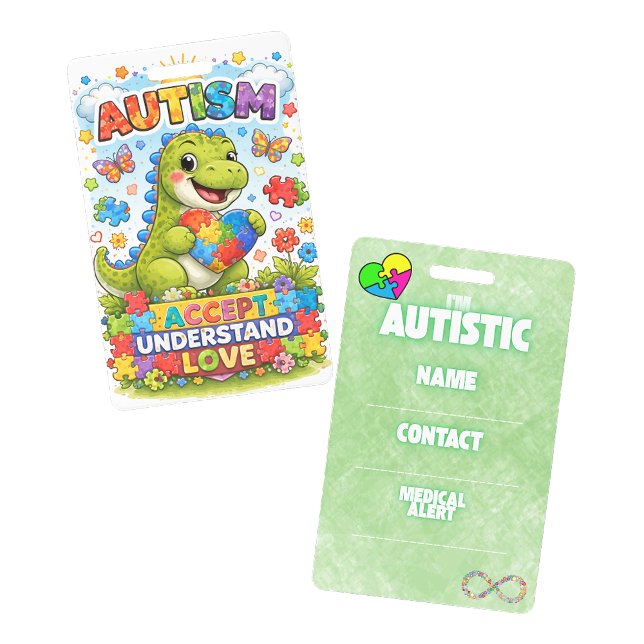 I'm Autistic Alert ID Card Badge (I'm Autistic Alert ID Contact Badge
)