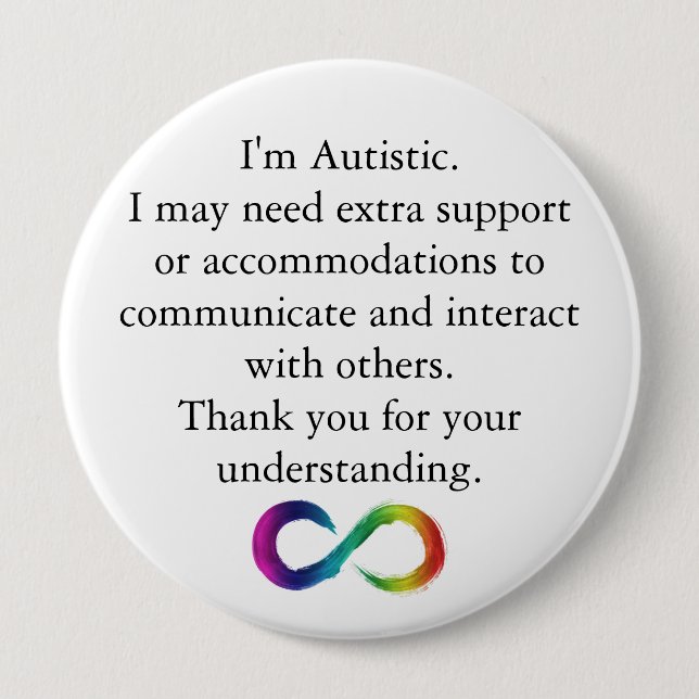"I'm Autistic" Awareness Button (Front)