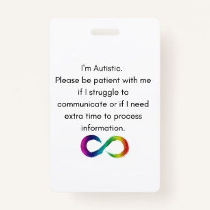 I'm Autistic- Communication Card ID Badge