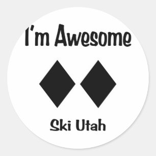 I'm Awesome Ski Utah Classic Round Sticker