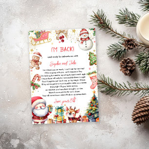 I'm Back Arrival Letter Return Christmas Invitation