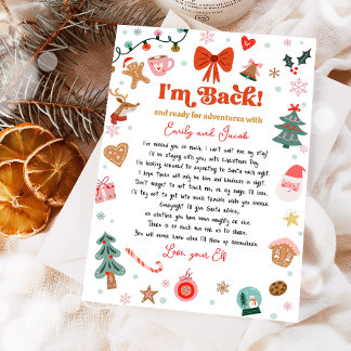I'm Back Elf Arrival Elf Return Christmas Letter Invitation