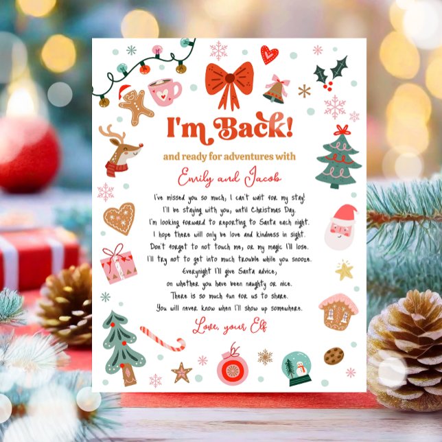 I'm Back Elf Arrival Letter Elf Return Christmas  (Creator Uploaded)