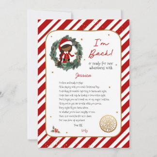 I'm Back Elf Letter Invitation