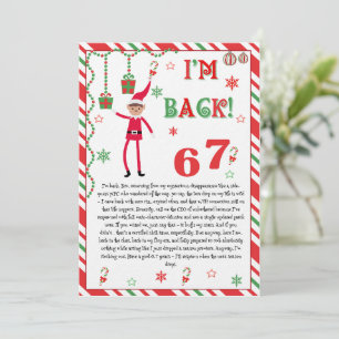I'm back Elves Letter - Elf Welcome letter card