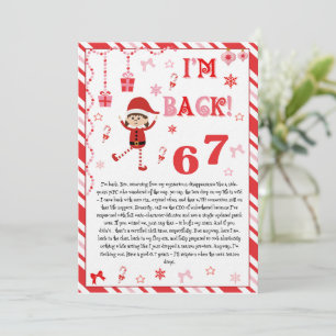 I'm back Elves Letter - Elf Welcome letter card