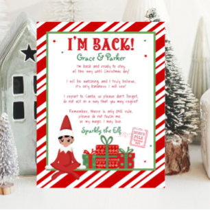 I'm Back Welcome Back Christmas Elf Letter Print