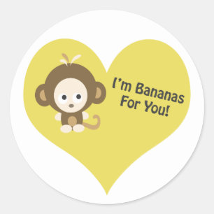 Im Bananas for You Monkey Classic Round Sticker