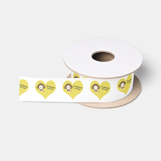 Im Bananas for You Monkey Satin Ribbon (Spool)