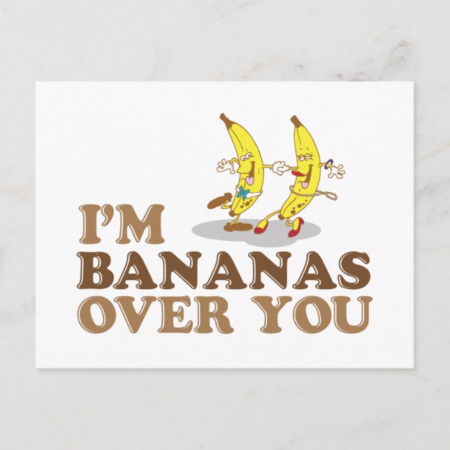 I'm Bananas Over You - Dancing Bananas Postcard (Front)
