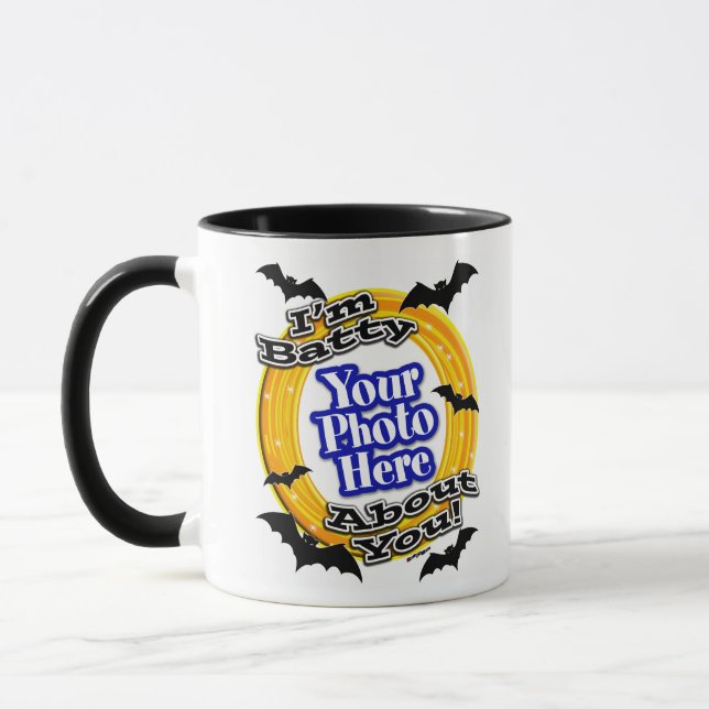 I'm Batty About You Photo Scary Bats White Mug (Left)