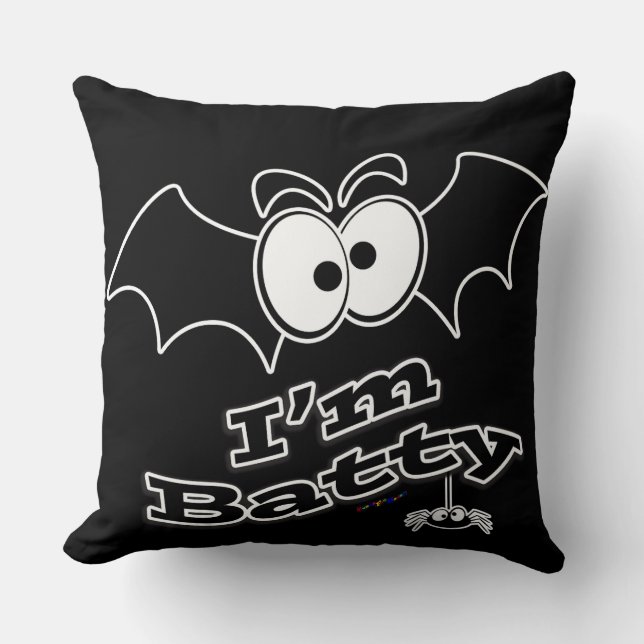 I'm Batty Crazy Eyes Cushion (Front)