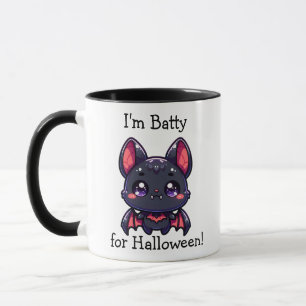 I'm Batty for Halloween Pumpkin Personalized Mug