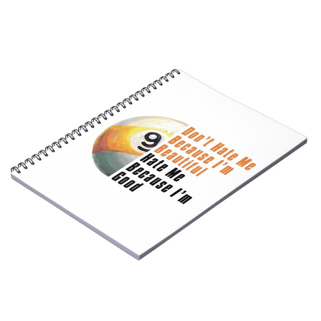 Im Beautiful Im Good 9 Ball Spiral Notebook (Left Side)