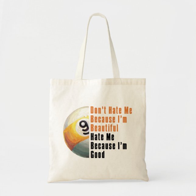 Im Beautiful Im Good 9 Ball Tote Bag (Front)