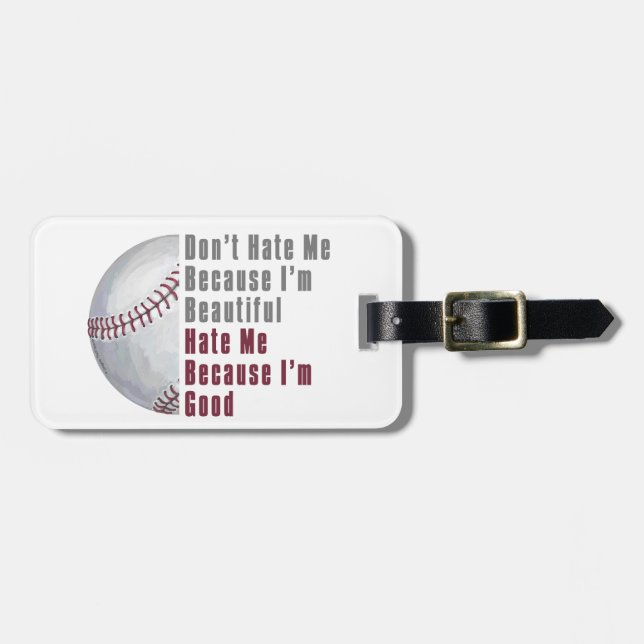 Im Beautiful Im Good Baseball Luggage Tag (Front Horizontal)