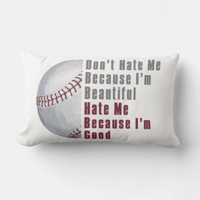 Im Beautiful Im Good Baseball Lumbar Cushion (Front)