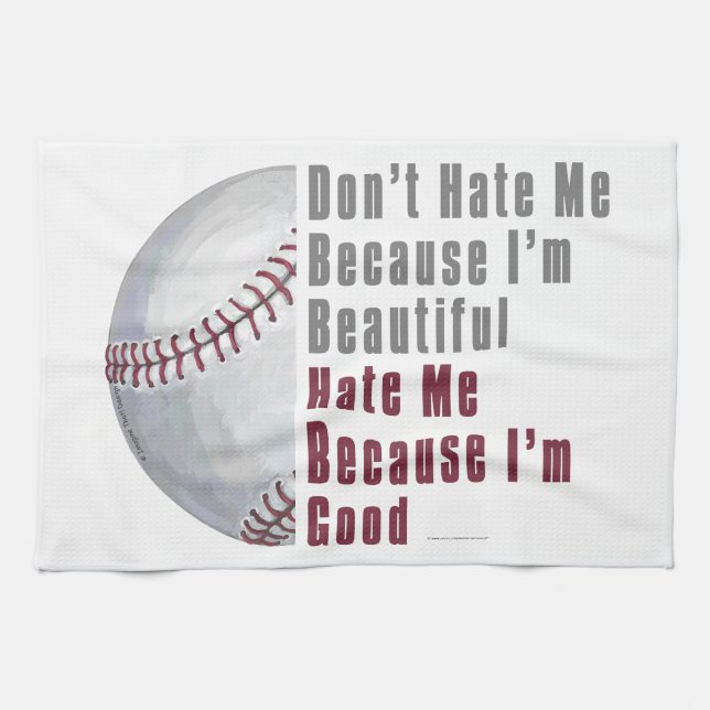 Im Beautiful Im Good Baseball Tea Towel (Horizontal)